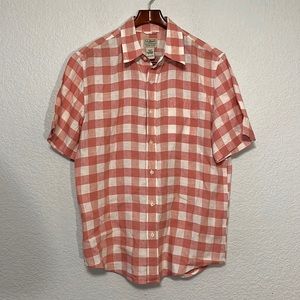 L.L. Bean 100% Linen Plaid Shirt